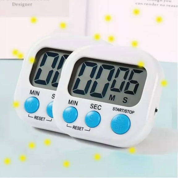 2Pack Small Digital Kitchen Timer Magnetic Back Countdown Alarm Reminder Timer