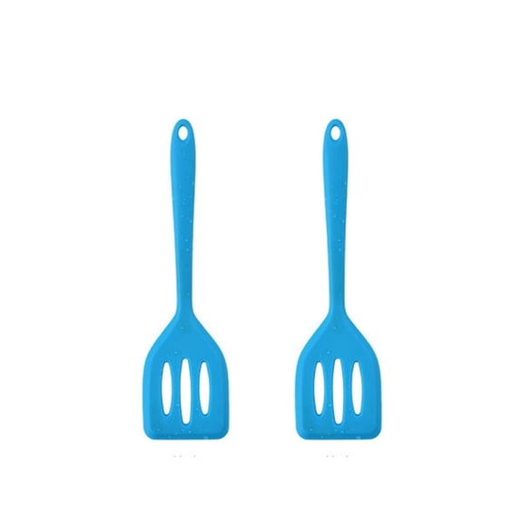 2Pack Small Silicone Turner High Heat Resistant Slotted Spatula for Fish,Eggs,Pancakes and More (8.2 IN,Orange)