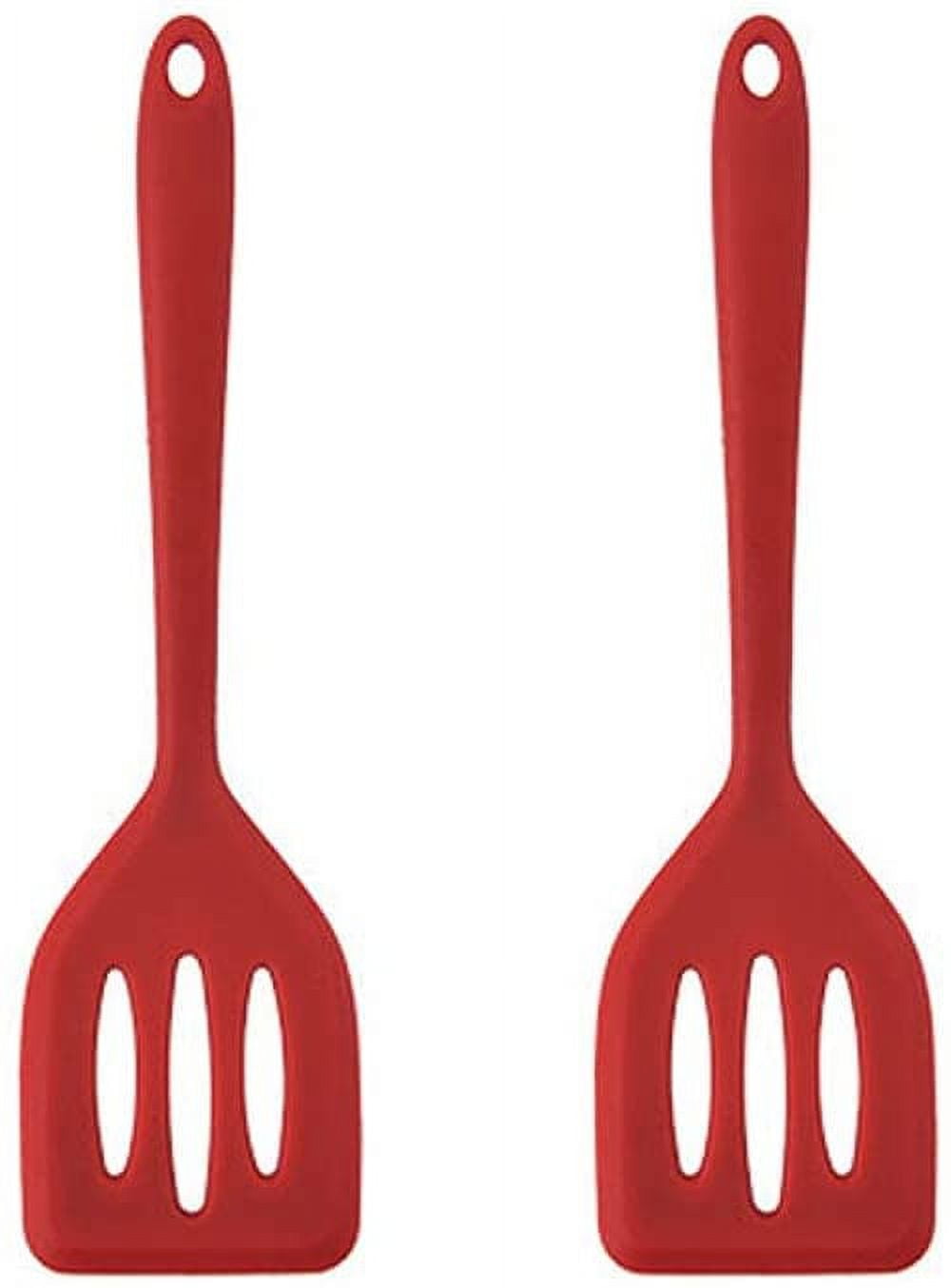 2Pack Small Silicone Turner High Heat Resistant Slotted Spatula for