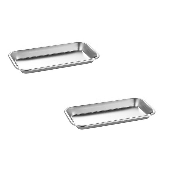 2Pack Small Tray Stainless Steel Tray With Seamless Tray And Moderate Edge Height Baking Trays & Trays Home Decor