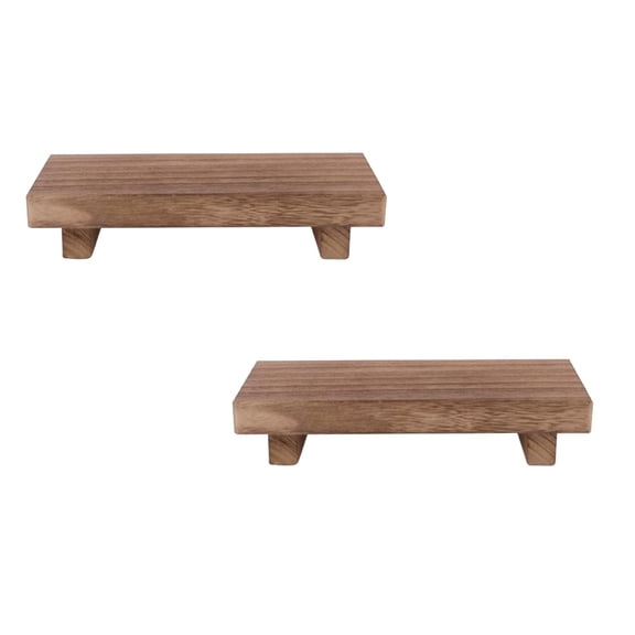 2Pack Small Wood Pallet Base Stand Farmhouse Bathroom Wooden Kitchen Soap Dish Holder Dressing Counter Desktop Ornament Home Decor