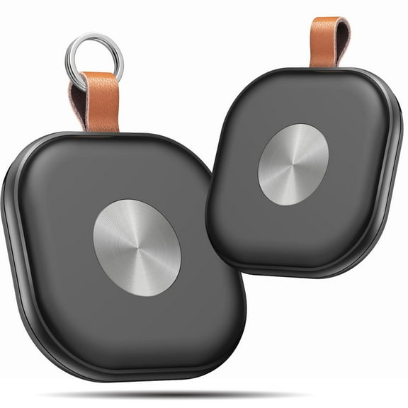 2Pack Smart Bluetooth Tracker,Key Finder,Item Locator Works with Apple Find My (iOS Only),Tracking Tag for Luggage,Keys,Bags,Wallets, Anti-Lost Without Monthly fees,Replaceable Battery,Black