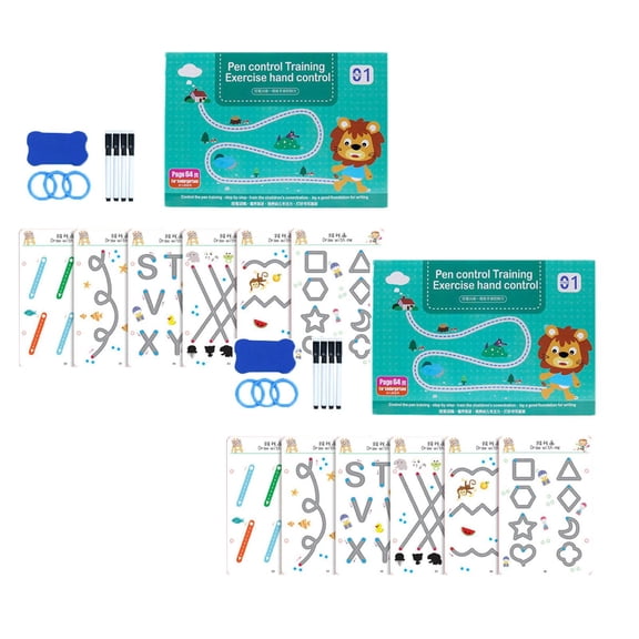 2Pack Smart Workbook Fast Track Young Minds Smart Reusable Workbook Little Scribblesmart Scribblesmart Workbook Handwriting 10Ml Education 8.5"X5.9"X1.0" Birthday Gift