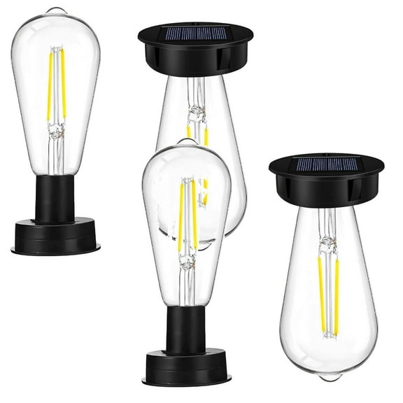 2Pack Solar Lights Replacement Solar Panel For Garden Lights 7 Cm Solar Lamps Replacement Parts Top With Bright Led Light Bulb Solar Led Light Home Decor