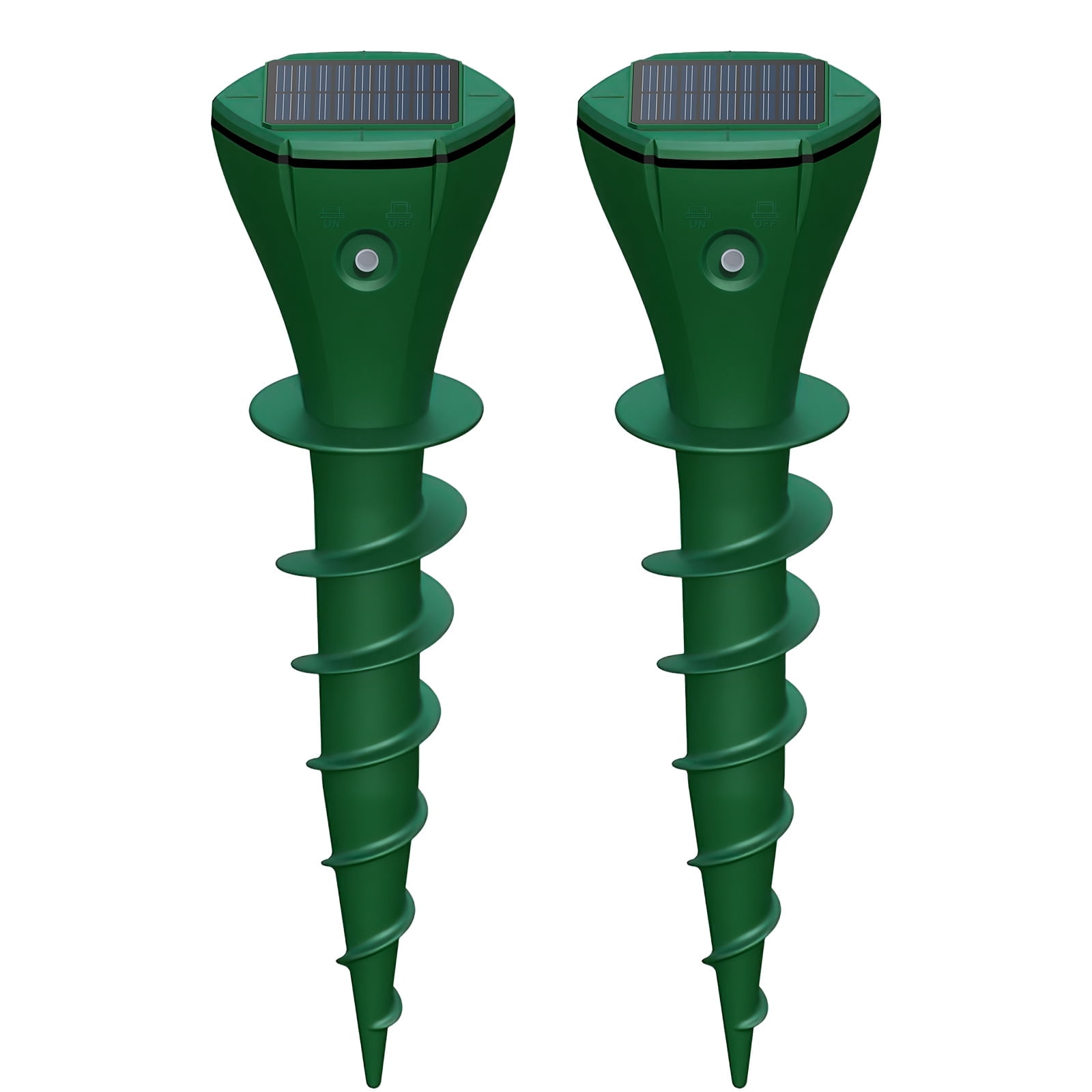 2Pack Solar Powered Screws Mole Repellent Stakes Sonic Gopher Repeller ...