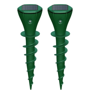 10 Pack Solar Powered Mole Repellent Stakes | Ultrasonic Pest Deterrent For Lawns & Gardens | Covers 7500 Sq Ft Each