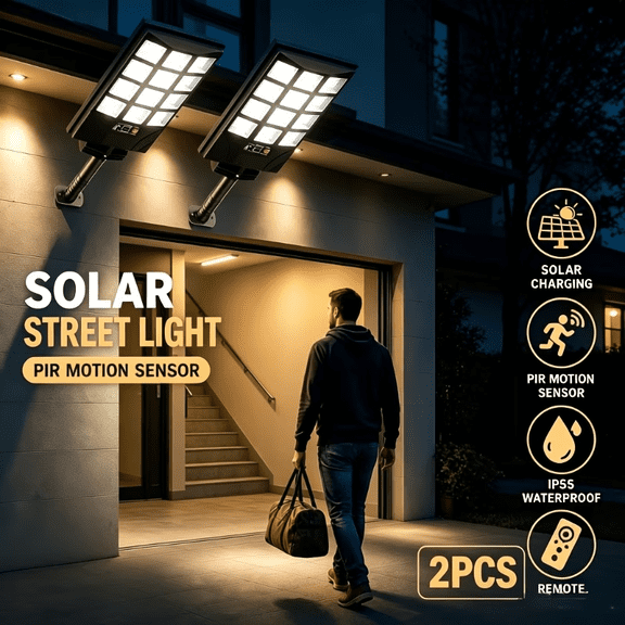 2Pack Solar Spotlights High Brightness, Long Shooting Distance & Long Lasting. Perfect for Garden, Camping & Emergency. Sturdy & Multi-use.