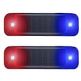 2Pack Solar Warning Lamp,WONFAST MMF7 Waterproof Mini LED Solar Car
