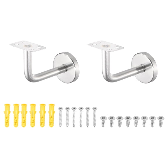 2Pack Stainless Steel Handrail Bracket, Railing Support, Flat, 3.1" x 2.4"