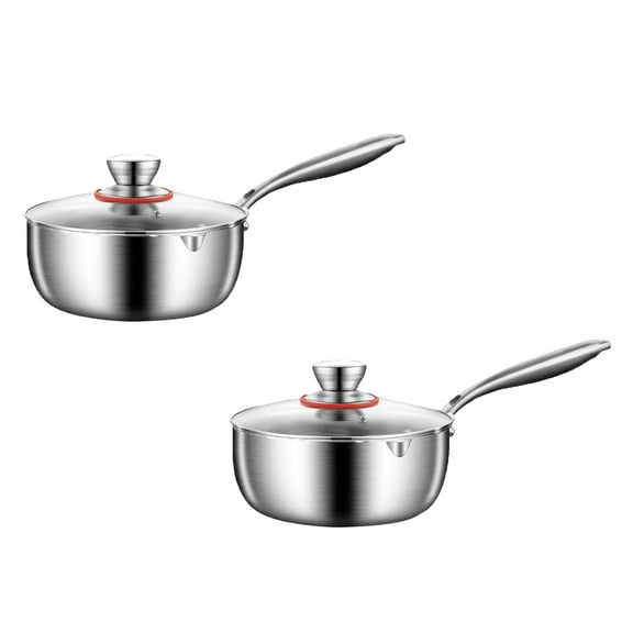 2Pack Stockpot And Saucepan Stainless Steel Pan With Lid Cooking Induction Pot Kitchen Cookware For All Stoves Durable & Dishwasher 1 Piece Non-Stick Pan Home Decor