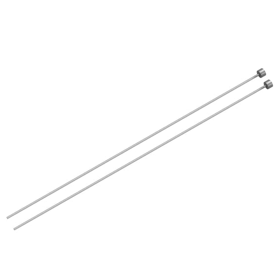 2Pack Straight Ejector Pins, 2mm (5/64") Dia. 65Mn Steel Round Tip Punch 200mm (8") Long