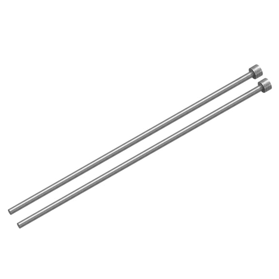 2Pack Straight Ejector Pins, 3mm (1/8") Dia. 65Mn Steel Round Tip Punch 150mm (6") Long