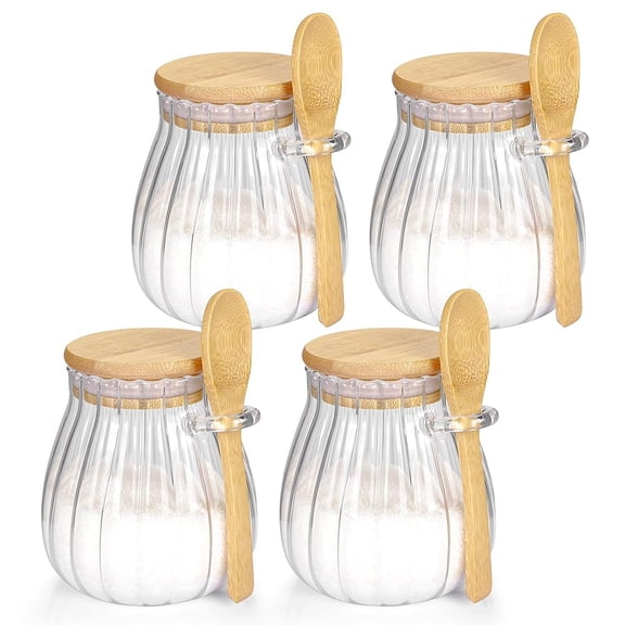 2Pack Sugar Bowls with Lid and Spoon,12oz Sugar Container for coffee bar accessories and kitchen use