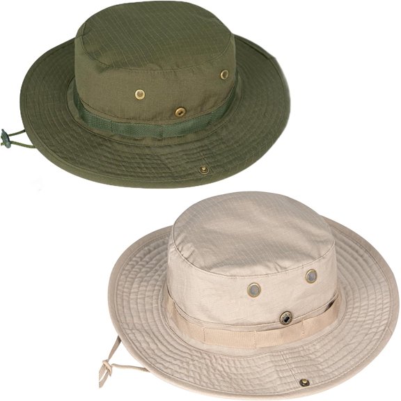 2Pack Sun Hats for Men Women Boonie Hat UPF 50  Bucket Hat Wide Brim UV Protection Fishing Hiking Safari Outdoor Hats