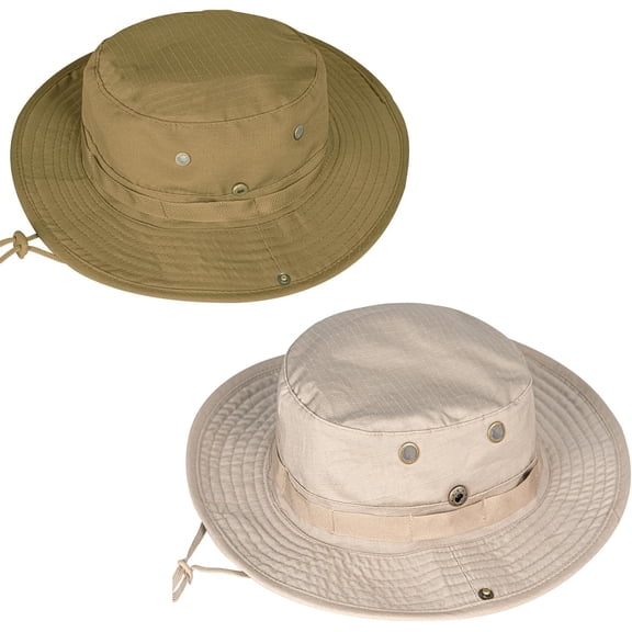 2Pack Sun Hats for Men Women Boonie Hat UPF 50  Bucket Hat Wide Brim UV Protection Fishing Hiking Safari Outdoor Hats