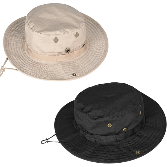 2Pack Sun Hats for Men Women Boonie Hat UPF 50  Bucket Hat Wide Brim UV Protection Fishing Hiking Safari Outdoor Hats