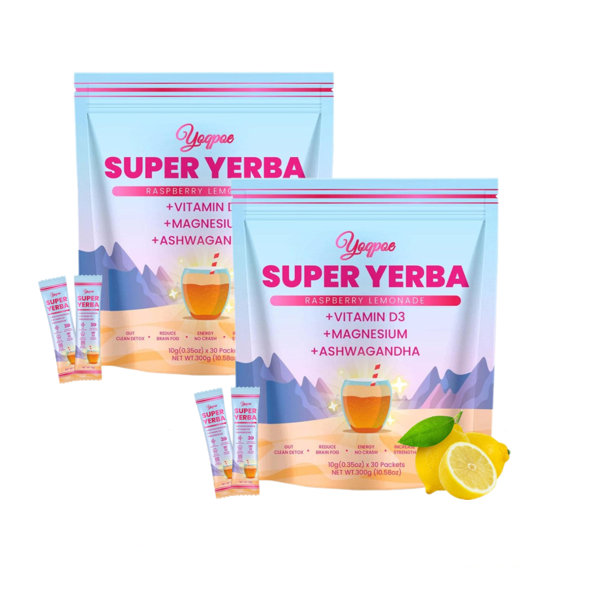 2Pack Super Yerba Mate Instant Tea Powder,3-in-1 Super Drink Mix ...