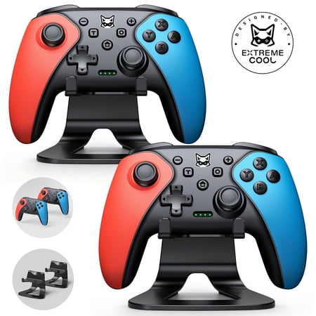 Beboncool 2 Pack Wireless Switch Controller with 2 Storage Stands, Programmable Gamepad for Switch 2/Switch OLED/Lite