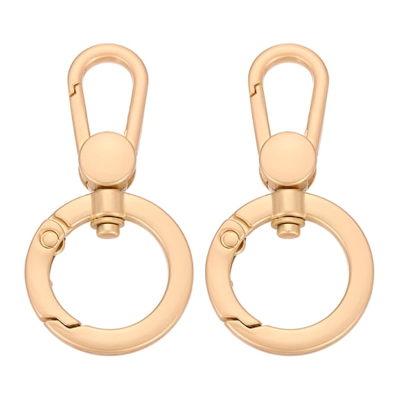 2Pack Swivel Clasp Clip, Spring Snap Hooks Keychain Key Ring, Gold