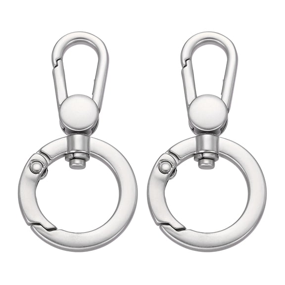 2Pack Swivel Clasp Clip, Spring Snap Hooks Keychain Key Ring, Matte Drak Silver