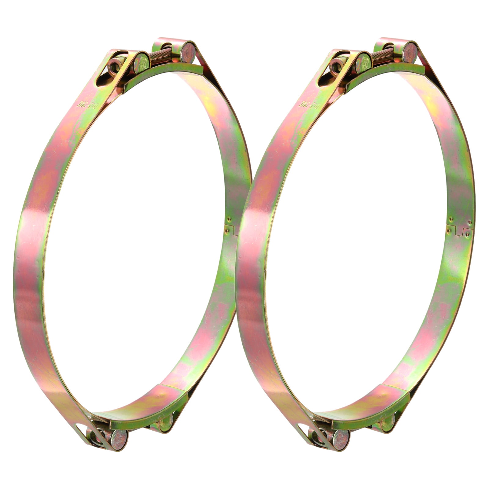 Uxcell T-Bolt Hose Clamps 2-Pack 35-45mm ID Range Carbon Steel Radiator Clamps