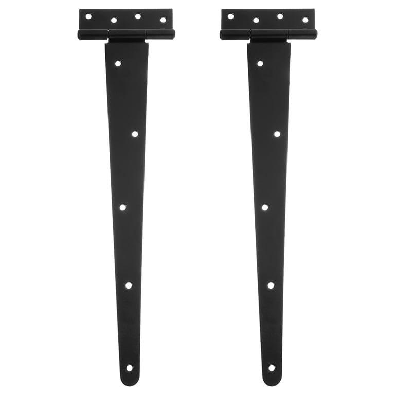 3 Pack T Strap Hinges - 12 Inch Heavy Duty Black Steel Hinges For Doors, Gates & Sheds, Powder Coated Weatherproof Finish