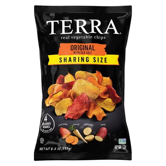 (2Pack) TERRA Sea Salt Original Vegetable Snack Chips, Sharing Size, 8.2 oz