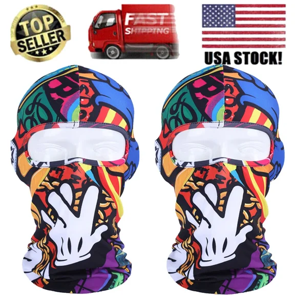 2Pack Tactical Cycling Balaclava Uv Protection Sun Ski Face Mask For Men Women