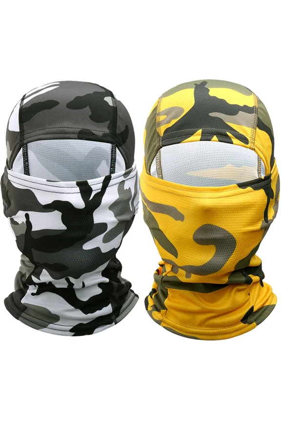 2Pack Tactical Military Balaclava Men Women Sun Hood Hunting Full Face Mask