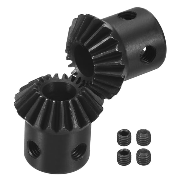 2Pack Tapered Bevel Gears Set, 1 Mod 1:1 (20T/20T) Harden Steel Straight Bevel Gear, 90 Degree Steering Motor Gears, (8mm Shaft Hole)