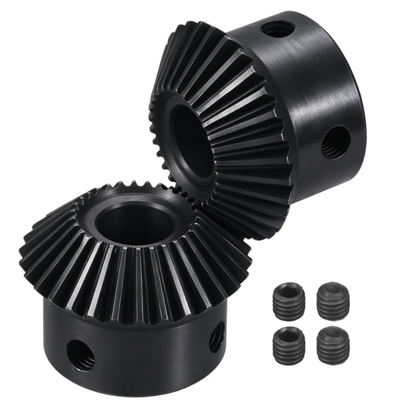 2Pack Tapered Bevel Gears Set, 1 Mod 1:1 (30T/30T) Harden Steel Straight Bevel Gear, 90 Degree Steering Motor Gears, (10mm Shaft Hole)
