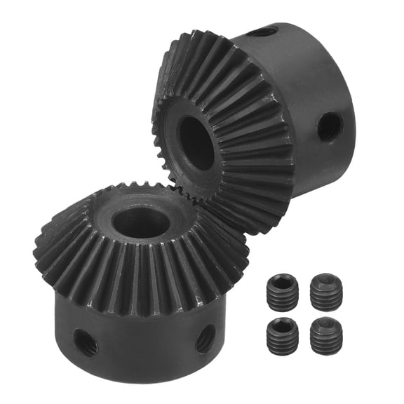 2Pack Tapered Bevel Gears Set, 1 Mod 1:1 (30T/30T) Harden Steel Straight Bevel Gear, 90 Degree Steering Motor Gears, (8mm Shaft Hole)