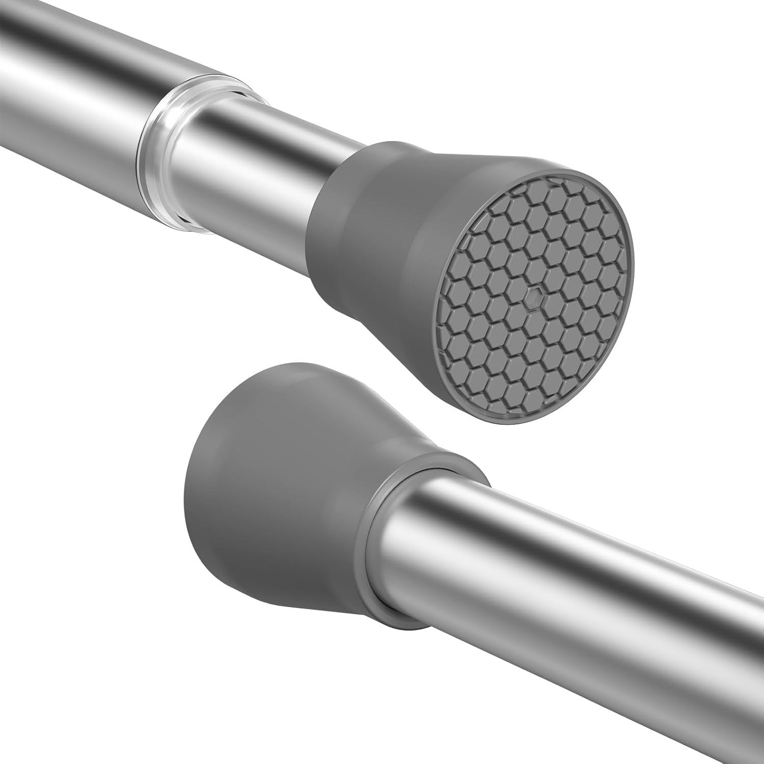 2Pack Tension Curtain Rod Silver Tension Rods 28 to 48 Inches Curtain ...