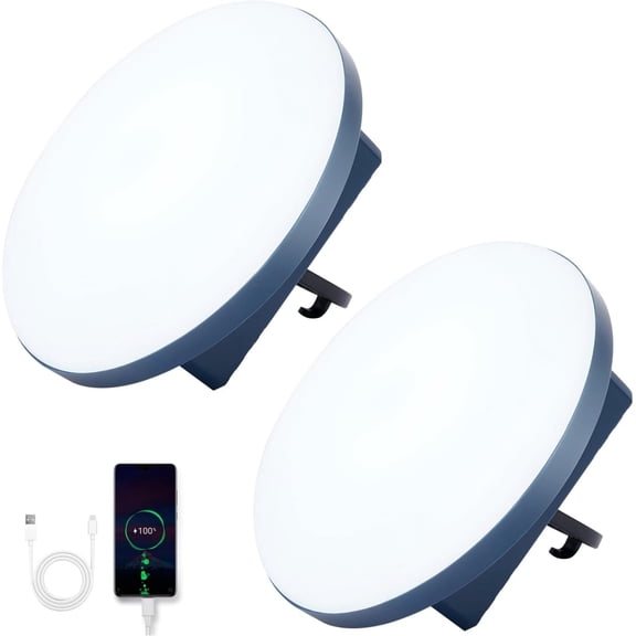 2Pack Tent Light Rechargeable, 60W Camping Lights, Tent Lights with , Canopy Lights Outdoor, LED Camping Lantern, Flashlight Portable, Light for Outdoor