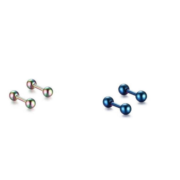 2Pack Titanium Steel Barbell Screw 3MM Earrings