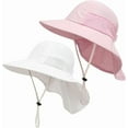 thumbnail image 1 of 2Pack Toddler Sun Hat Baby Beach Hat Summer UPF 50+ Protection Caps for Boys Girls Wide Brim Neck Flap Outdoor Play Hats, 1 of 7