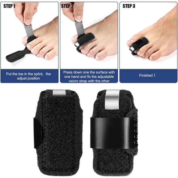 2Pack Toe Splint for Broken ,Toe Toe Straightener Toe Brace, Women Men Hammer Toe to Align and Support Toe Wraps