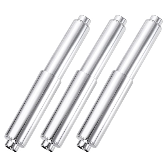 2Pack Toilet Paper Roll Holder, Plastic Spring Loaded Roller Rod, Silver