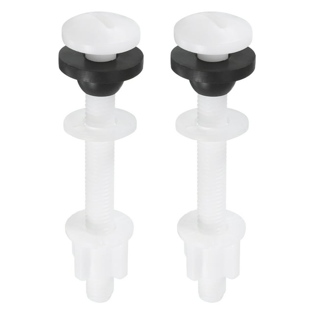 2Pack Toilet Seat Hinges Screws, White Plastic Toilet Seat Hinge Bolt