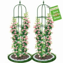 2 Pack 4 Tiers  70.87" Garden Obelisk Trellis for Climbing Plants, Metal Rustproof Plant Support Rose Trellis, Tower Potted Cages for Flowers Fruits Vegetable Vines Indoor & Outdoor, Green