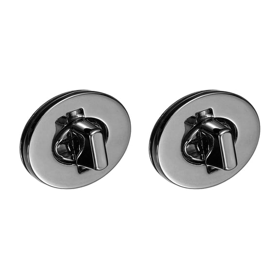 2Pack Twist Turn Lock Clasp, 35 x 28mm Closures Lock Fasteners for Purse Zinc Alloy Oval Bag Closure Clip Hardware Accessories for DIY Handbag Craft, Black