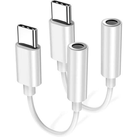 2Pack USB C to 3.5 mm Headphone Jack Adaptor,Type C Aux Earphone Audio Splitter Compatible with Samsung Galaxy S22/S21/Note20/Huawei Mate 40/P30/Pro/Google Pixel 4/XL/One Plus/Redmi/Motorola