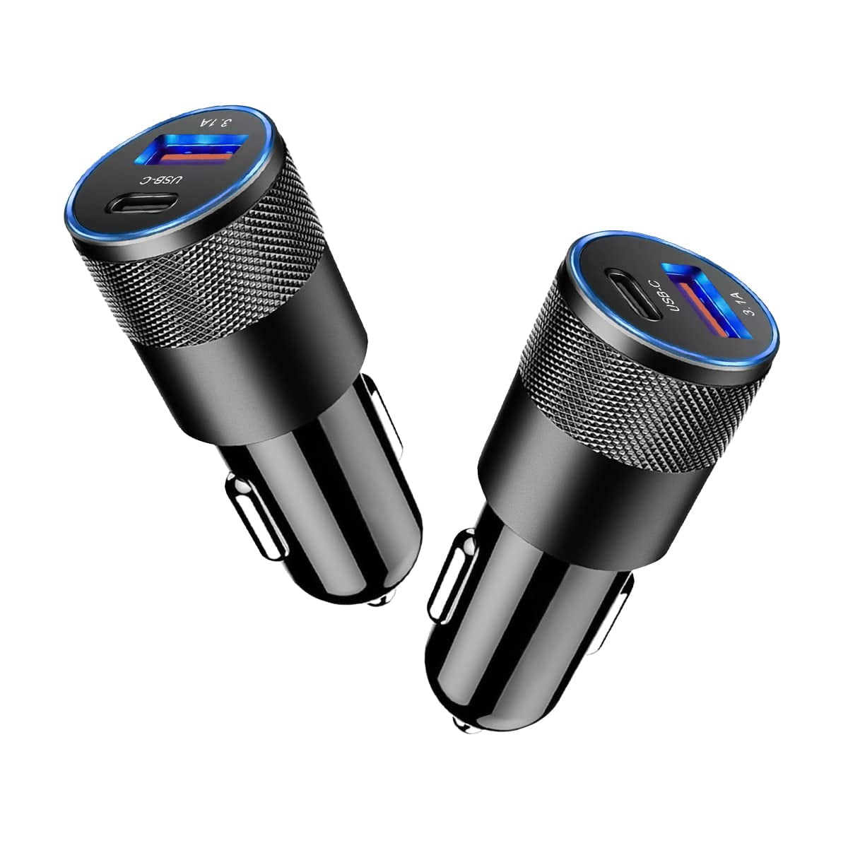 2Pack USB C Car Fast Charger, PD 38W 3.1A 2 Port Auto Quick Charger  Adapter, Aluminum Metal Body Vehicle Fast Charging, Car Interior  Accessories Fits