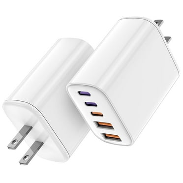 USB C Charger Block,2Pack Fast Wall Charger 5-Port PD Power Adapter+QC Wall Plug Multiport Type C Charging Cube Compatible with iPhone 17 16 15 14 Pro Max XR XS 8 7, iPad,Galaxy