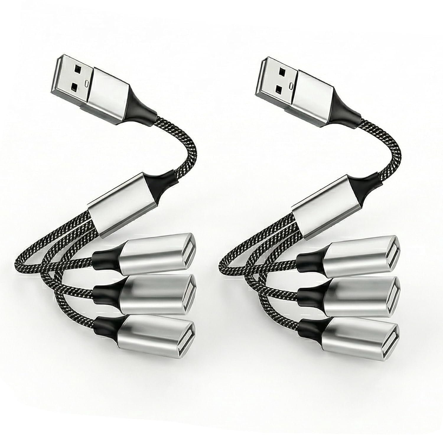 2Pack USB Hub Splitter, USB Male to 3-Female Splitter, Y-Splitter Type ...