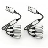 2Pack USB Hub Splitter, USB Male to 3-Female Splitter, Y-Splitter Type ...