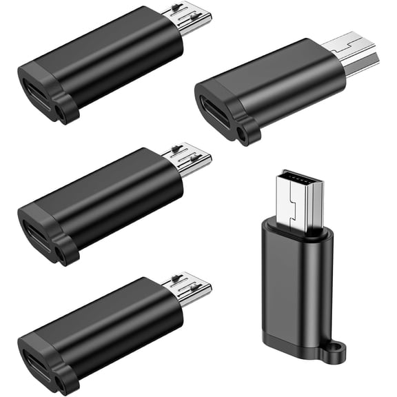 2Pack USB Mini Adapters and 3 Pack USB Micro Adapters, Connector Support Charge & Data Sync for GPS Receiver/Digital Camera/Dash Cam/MP3 Player, Galaxy S6 S7 S7 Edge, Kindle Ps4 and Micro Devices