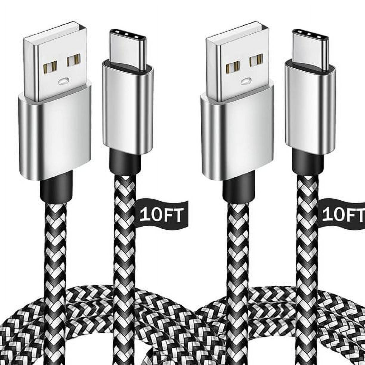 Ozmatip 2Pack USB Type C charging cable, 10FT Fast charger charging cable compatible with Samsung Galaxy S22 21/Note/A21 Android phone charger cable
