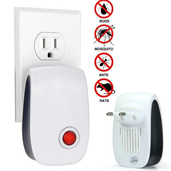 2Pack Ultrasonic Pest Repeller,Electronic Plug-in Indoor Mosquito Repellent Pest Control for Insects Roaches Mice Bugs Mouse Rodents Mosquitoes Spiders,US Plug,Range to 120sqm