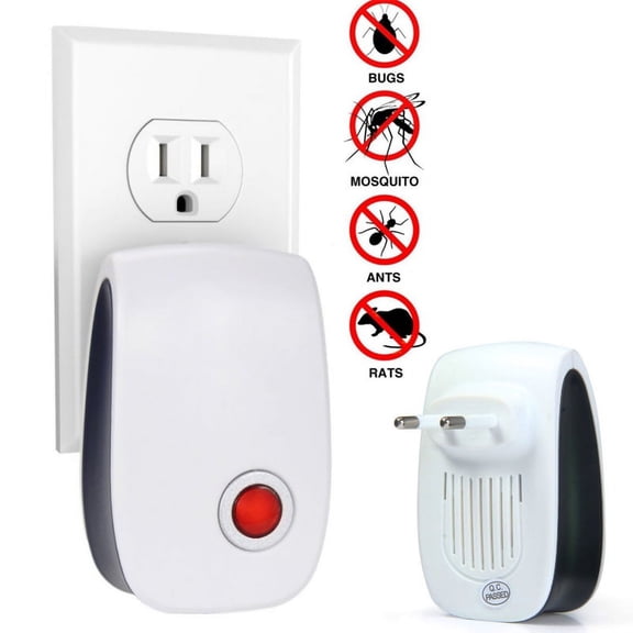 2Pack Ultrasonic Pest Repeller,Electronic Plug-in Indoor Mosquito Repellent Pest Control for Insects Roaches Mice Bugs Mouse Rodents Mosquitoes Spiders,US Plug,Range to 120sqm